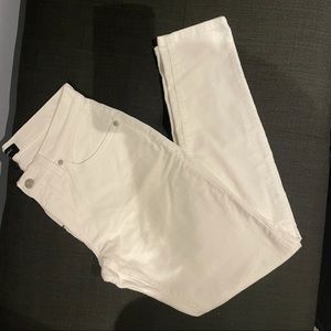 Banana Republic White Velvet Skinny Jeans